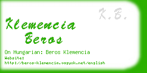 klemencia beros business card